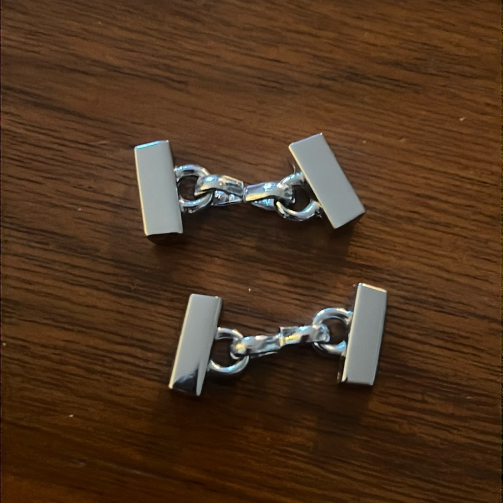 Silver chain cuff links